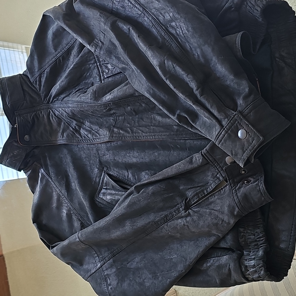 Silverado Leather Men's Vintage Bomber Jacket Medium - Picture 3 of 16